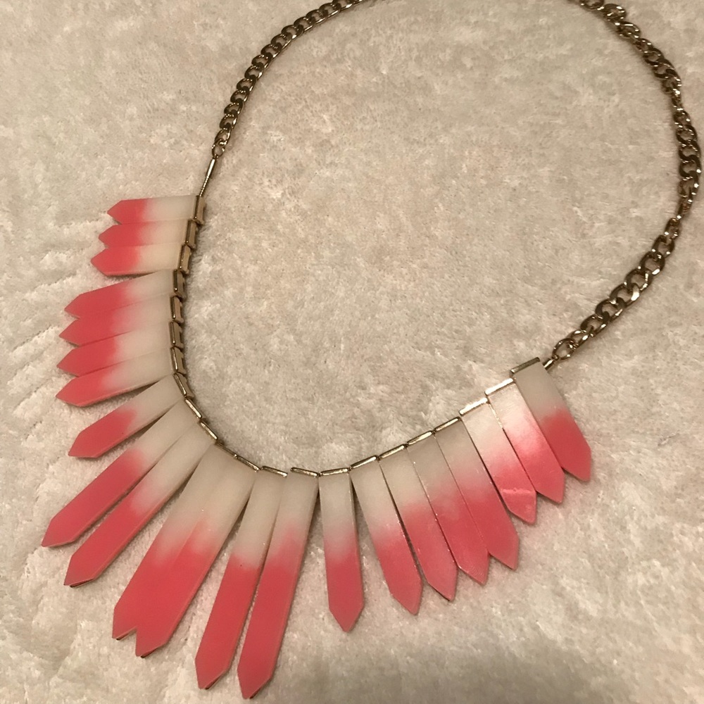 Gold/coral statement necklace